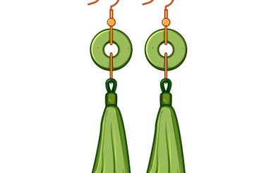 accessories tassel earrings cartoon vector illustration
