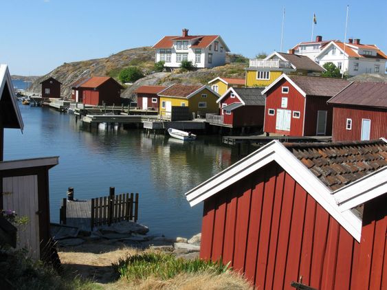 Sjöbodar Hälleviksstrand Bohuslän