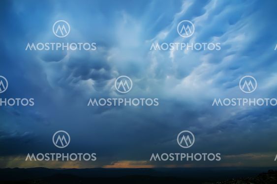 thunder-storm and rain in mountains