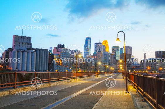 Downtown Minneapolis, Minnesota at night time