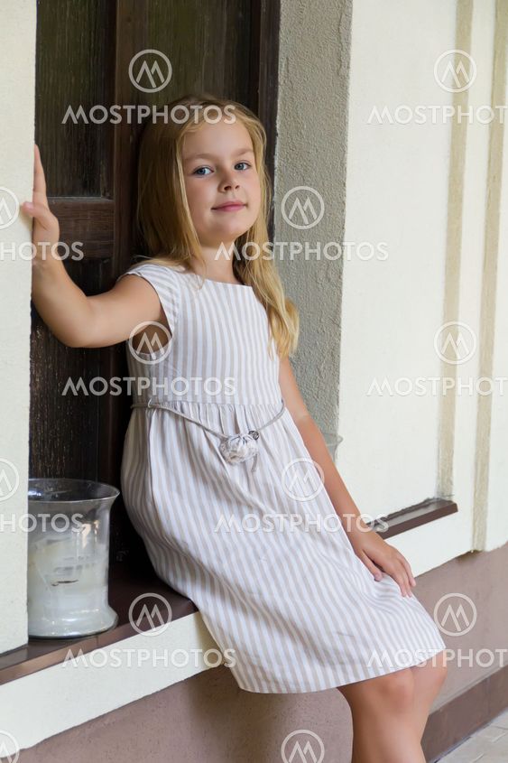Cute girl five years old