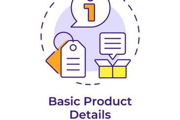 Basic product details multi color concept icon