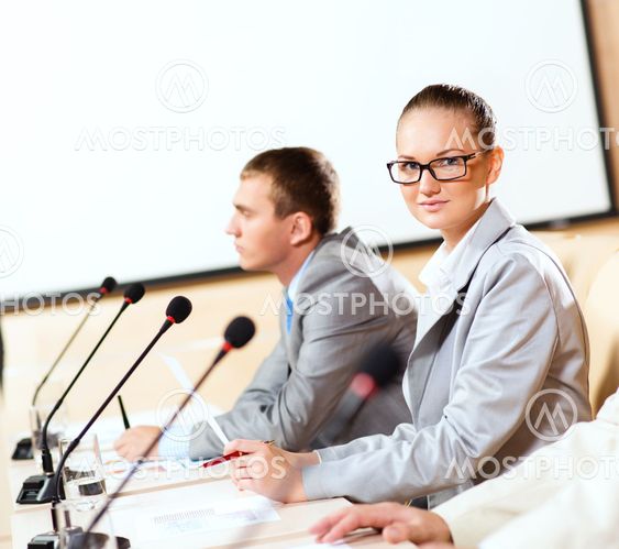 group of businessmen at the presentation