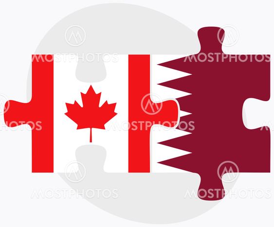 Canada and Qatar Flags