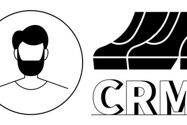 Male avatar profile inside circle next to footprint...