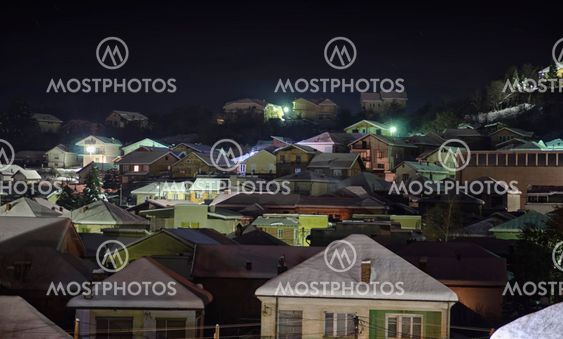 Winter, snow on the houses