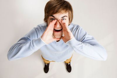 Young man shouting