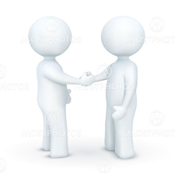 3d characters hand shaking