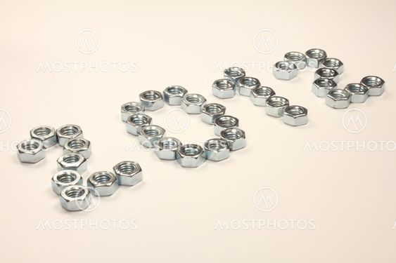 2012 of nuts on white background