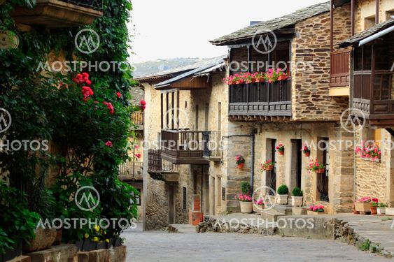 Flowered Balcons in Puebla de Sanabria