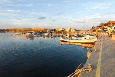 Sunset view of the port of Sozopol, Bulgaria