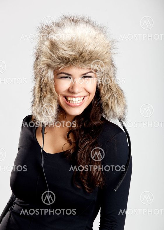 Girl with a fur hat