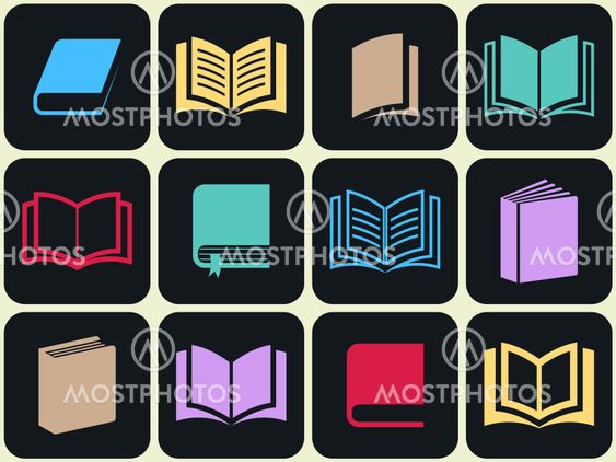 Colorful book icon set