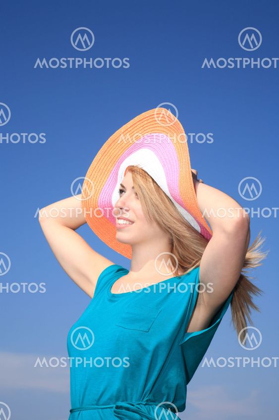 pretty young girl with hat