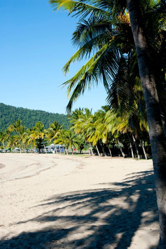 View along a deserted Airlie Beach, Queensland
