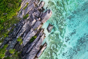 Granite rocks and turquoise waters.
