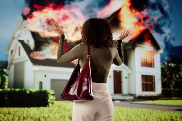 Natural Wildfire Fire Disaster. Home Insurance