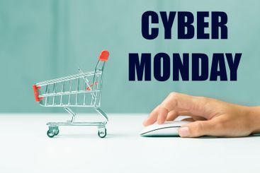 Cyber Monday sign on computer