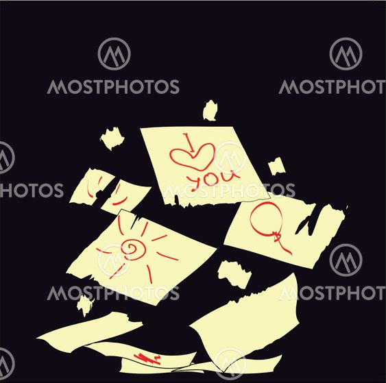 Torn paper on a black background