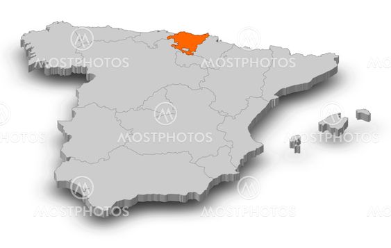 Map - Spain, Basque Country - 3D-Illustration