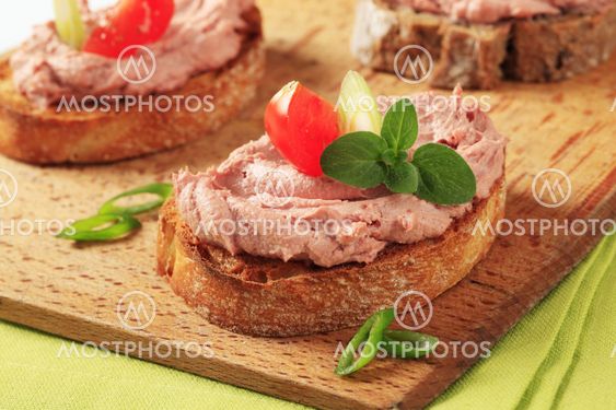 Toasted bread and pate