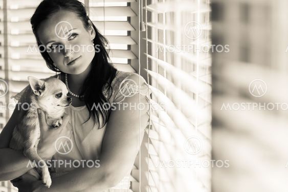 Woman and chihuahua