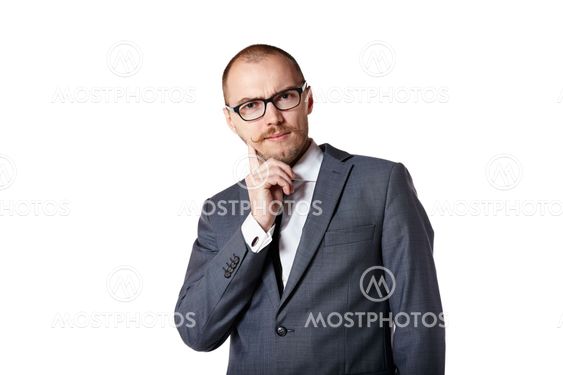 Young man lost in thought
