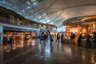A contemporary Modern Airport Terminal Interior...