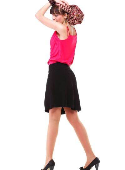 Full length woman in a turban isolated