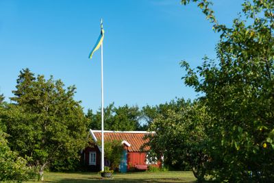Old red wooden cottage