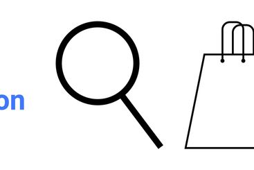 Search, Shopping, and Time Concepts with Decorative Text...