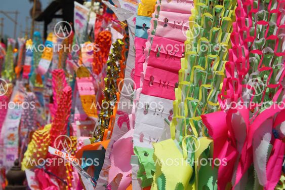 Color paper flag for Buddha worship