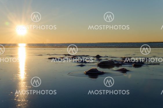 Icy coastal view