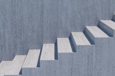 The stairway in the daylight with white background, 3d...