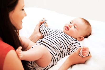 Mother and Baby playing. Happy Family