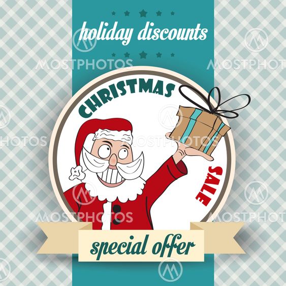 Christmas sale design with Santa