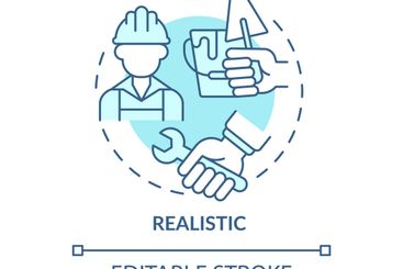 Realistic occupation turquoise concept icon