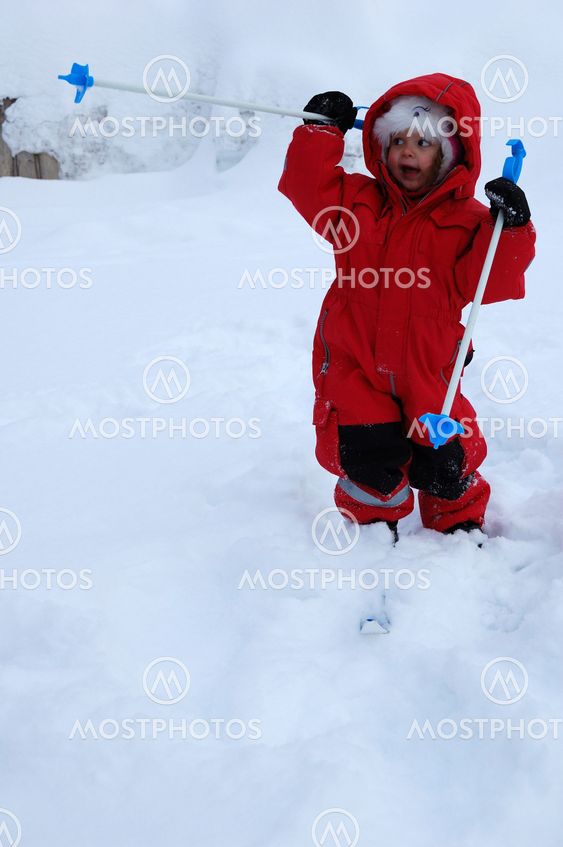 Girl on skis