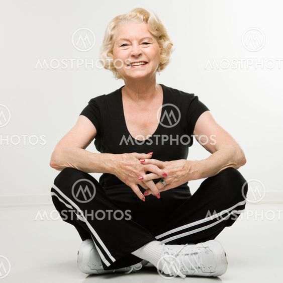 Senior woman smiling.
