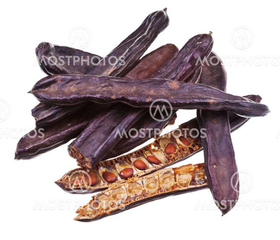 Dry carob pods