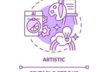 Artistic occupation purple concept icon