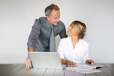 Husband and wife making eye contact