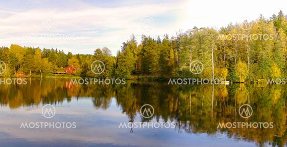 Autumn on swedish lake