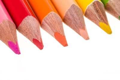 Colour pencils isolated on white