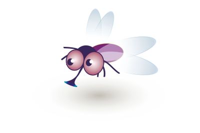 Comic Funny Housefly. Illustration of a cartoon funny fly...