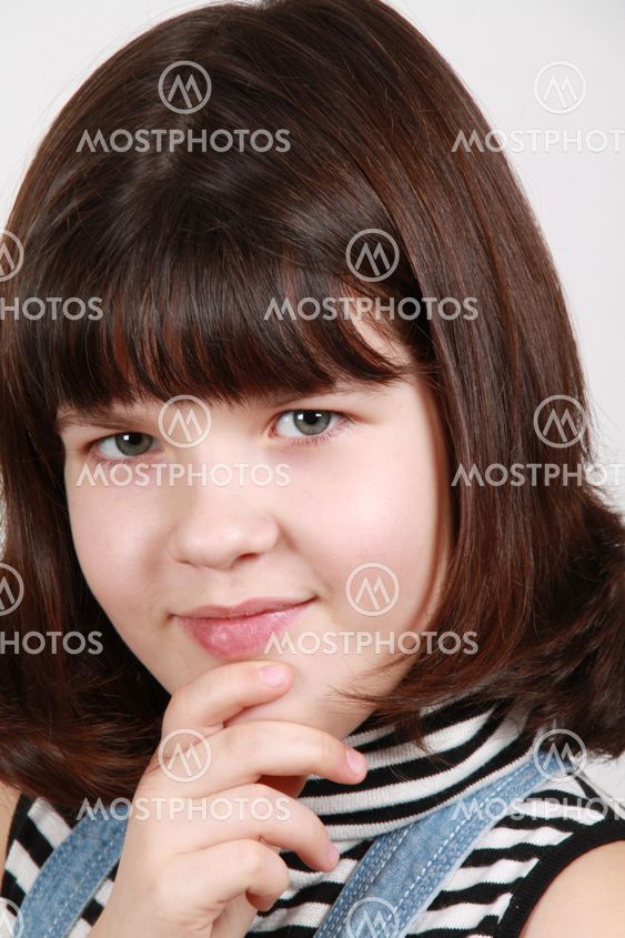 Portrait of the brunette girl