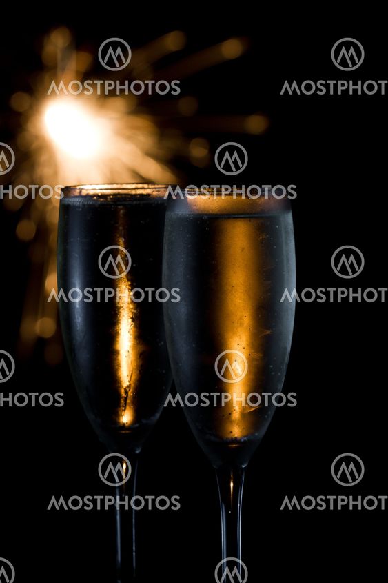 champagne and fireworks