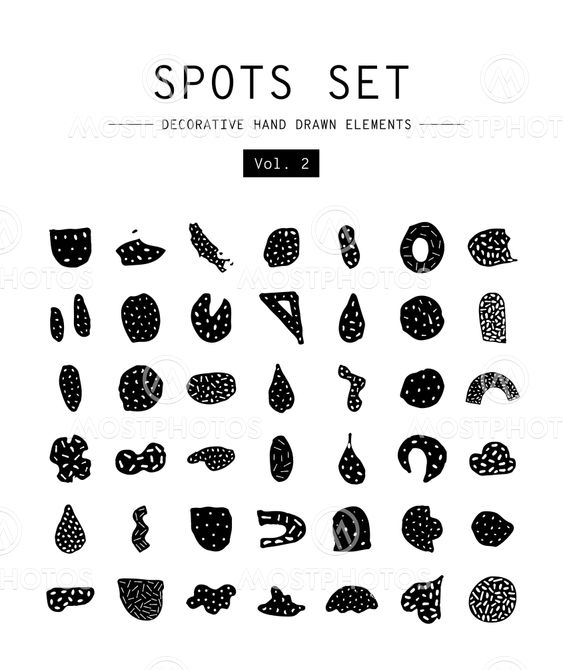Set decorative hand drawn elements
