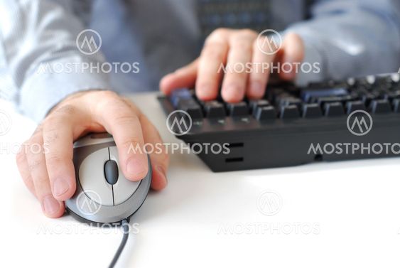 Working on computer