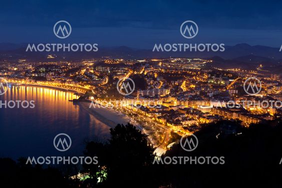 Panoramic of San Sebastian, Gipuzkoa, Spain